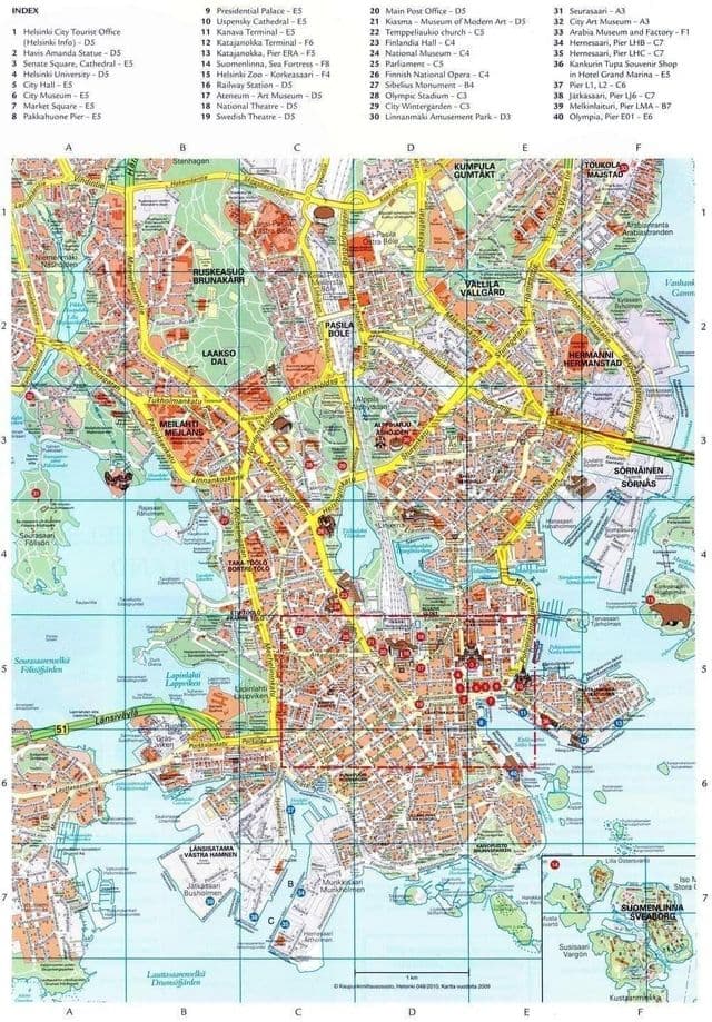 Mapa da paisagem de Helsinque